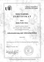 Asbestsanierung-Abrucharbeiten-Zertifikat